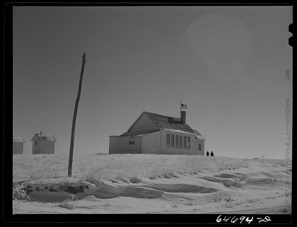 Morton County, North Dakota. Schoolhouse. Sourced from the Library of Congress.