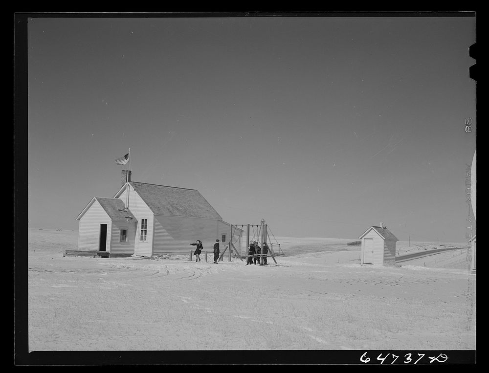 Morton County, North Dakota. Rural school. Sourced from the Library of Congress.