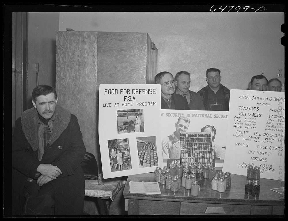 Gladstone, North Dakota. Farmers attending Food for Victory meeting sponsored by the U.S. Department of Agriculture. Sourced…