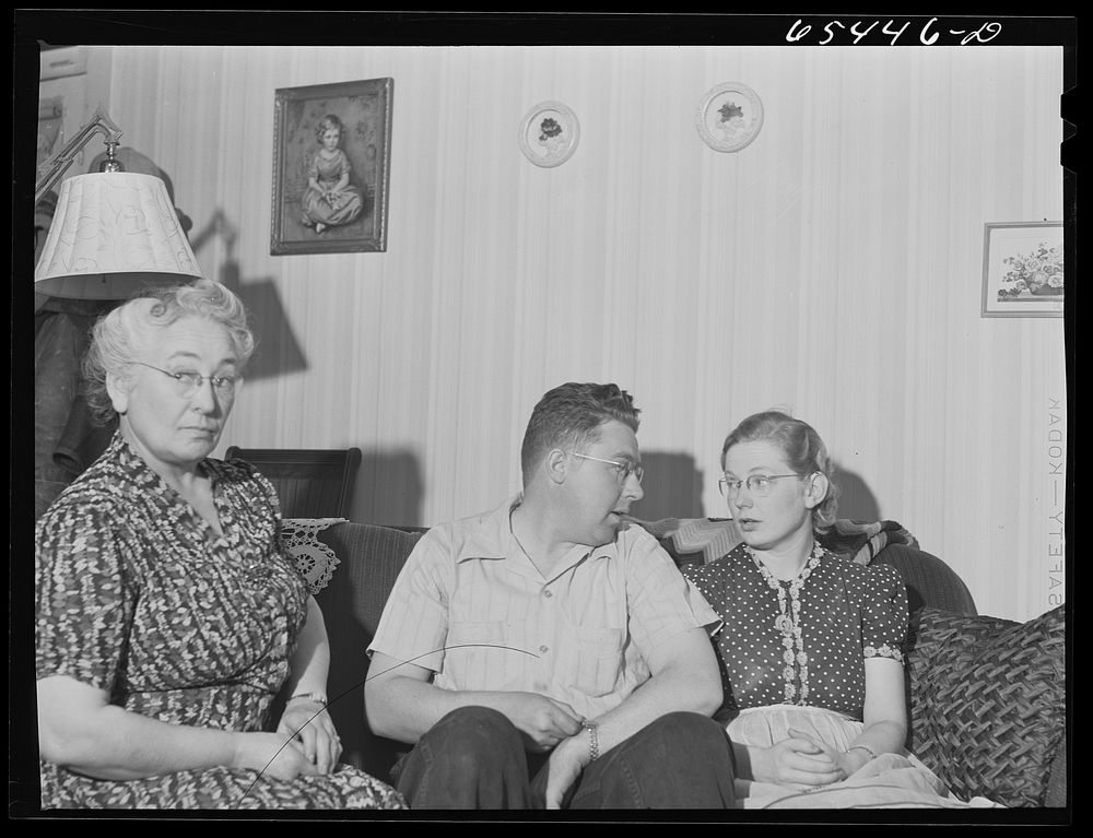 Wisdom, Montana. Mrs. Anson visiting her daughter and son-in-law, Mr. and Mrs. Len Smith. Sourced from the Library of…