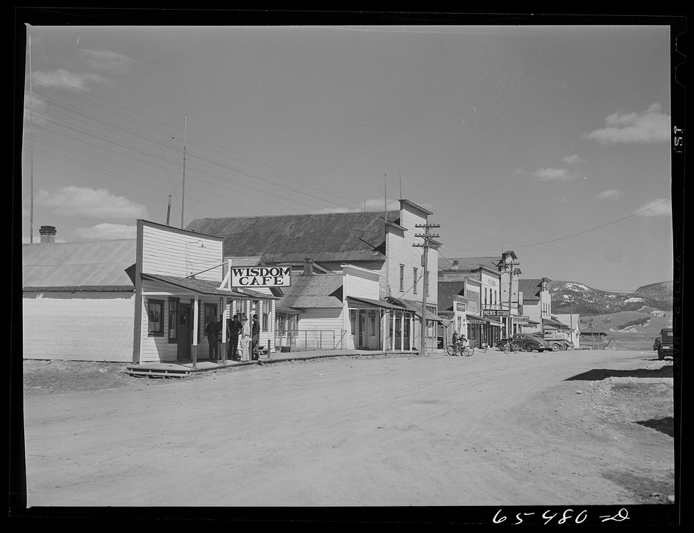 Wisdom, Montana. Largest of the two towns in the Big Hole Basin, with a population of 385. Sourced from the Library of…