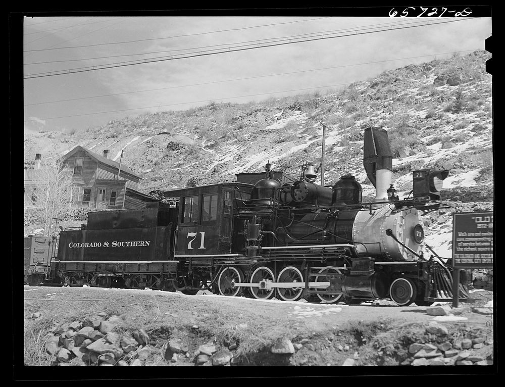 Central City, Colorado. Engine of Colorado and Southern Railroad. Sourced from the Library of Congress.