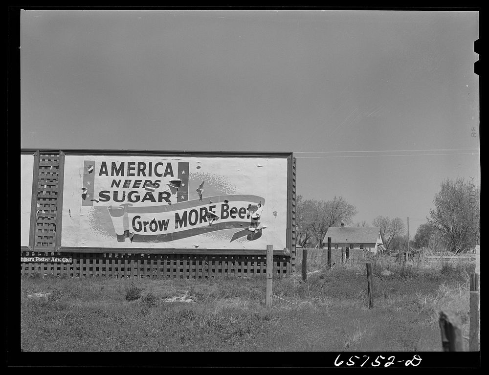 Washington County, Colorado. Sign on U.S. highway number six. Sourced from the Library of Congress.