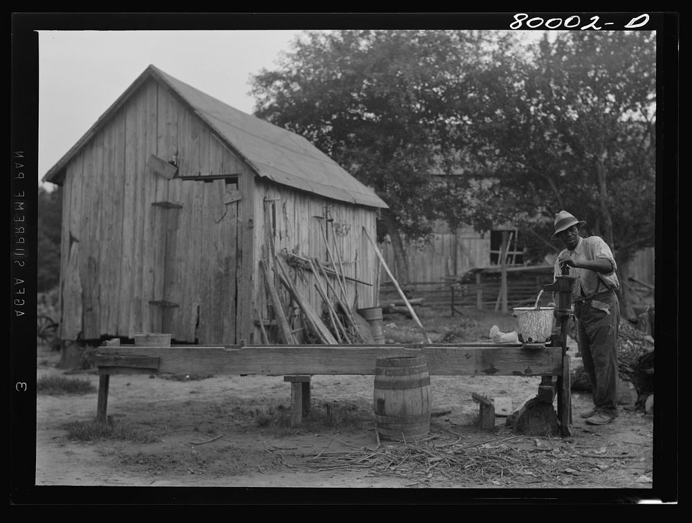 A shallow well in a barn lot is dangerous. Safe well demonstration near La Plata, Maryland. Charles County. Sourced from the…