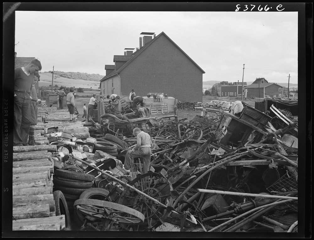 [Untitled photo, possibly related to: Fort Kent, Maine (vicinity). Salvage drive for scrap metal at 4:30 p.m.]. Sourced from…