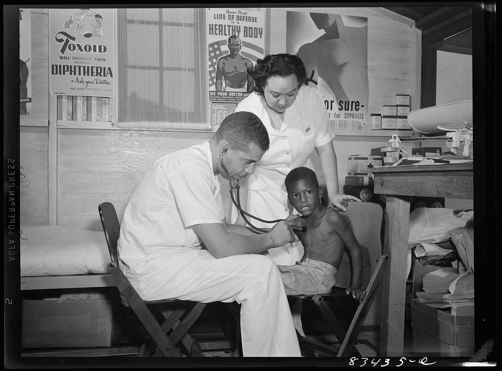 Bridgeton, New Jersey. FSA (Farm Security Administration) agricultural workers' camp. The clinic. Sourced from the Library…