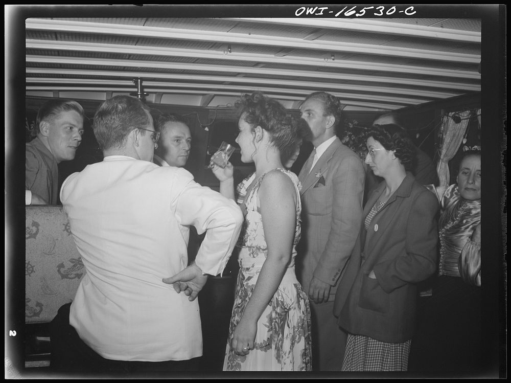 [Untitled photo, possibly related to: Detroit, Michigan. A Venetian night party at the Detroit yacht club, whose members…