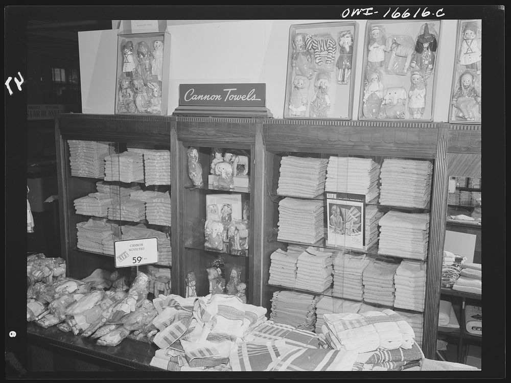 Detroit, Michigan. Towel department in the Crowley-Milner department store. Sourced from the Library of Congress.