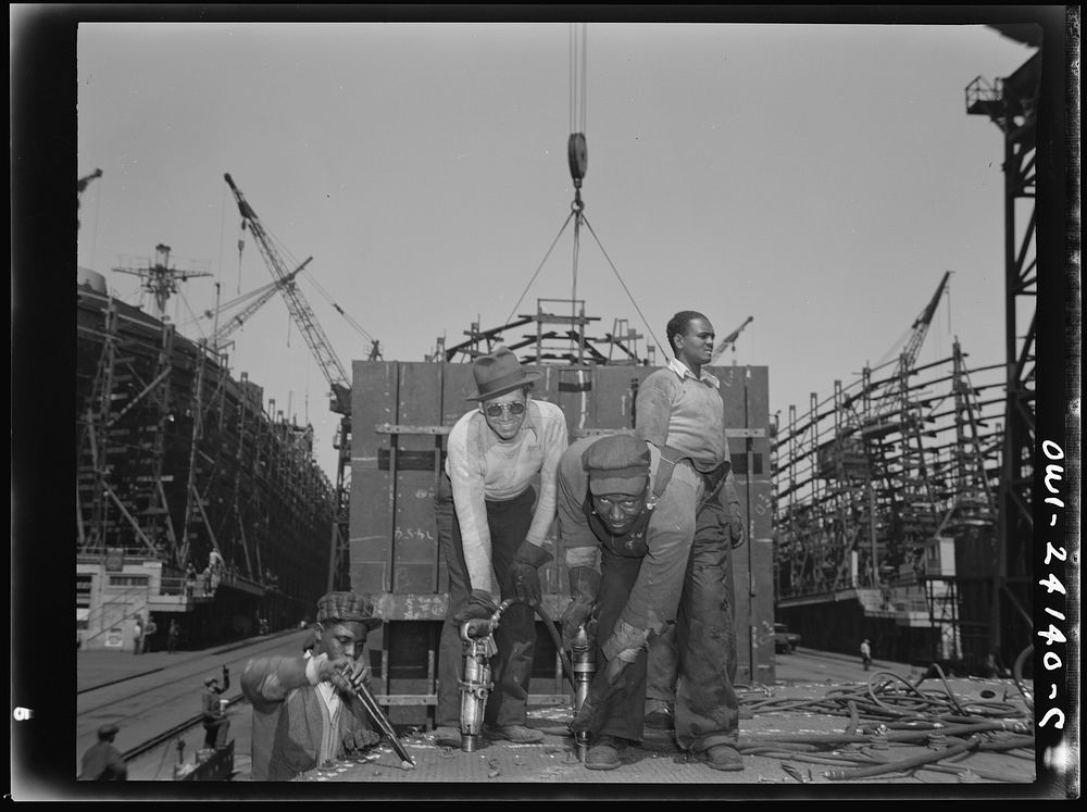 Baltimore, Maryland. Building the SS Frederick Douglass. More than 6,000  shipyard workers are employed at the Bethlehem…