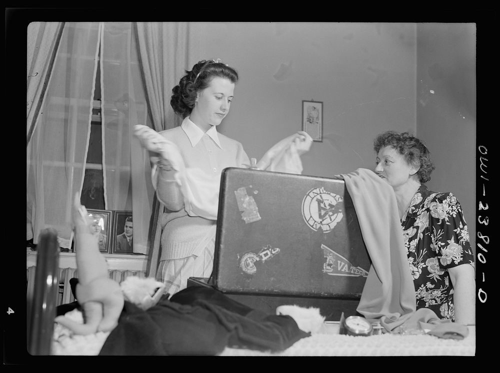 [Untitled photo, possibly related to: Eager to be of service to her country, nineteen year old Frances Bullock prepares to…