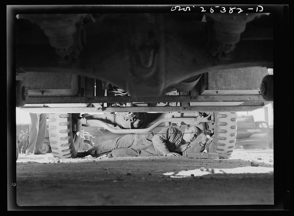 Holabird ordnance depot, Baltimore, Maryland. Periodic complete vehicle inspection is required of every United States Army…
