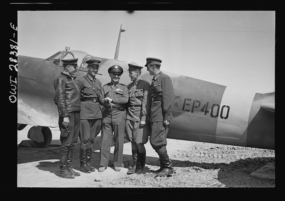 Somewhere in Iran. Major General Lewis Brererton in the center, the Commander of the United States Army force in the Middle…