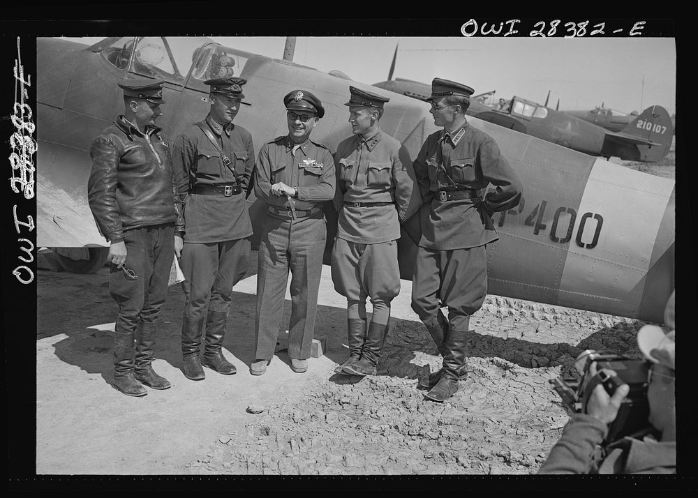 Somewhere in Iran. Major General Lewis Brererton in the center, the Commander of the United States Army force in the Middle…