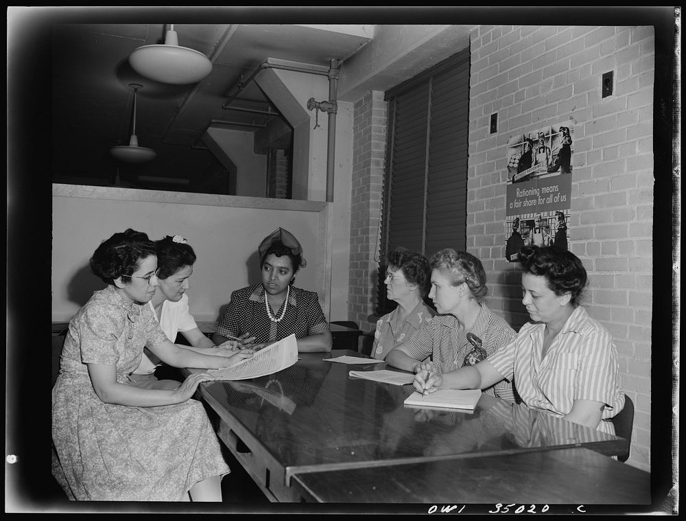 Newport News, Virginia. Mrs. Ethel R. Stephens, organizer of the Consumer Interest Council, a group of  housewives at…