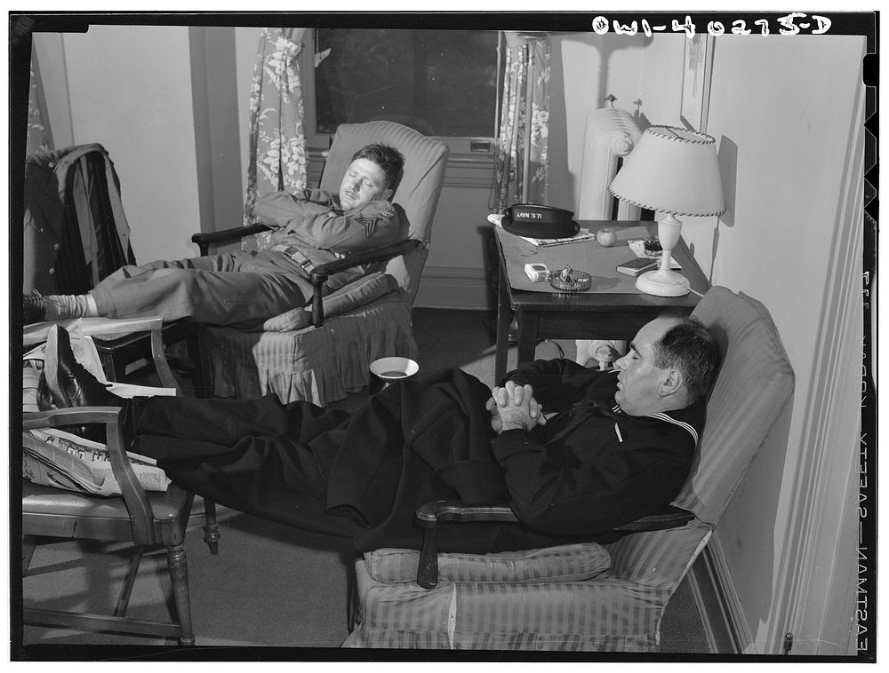 Washington, D.C. In the lounge at the United Nations service center. Sourced from the Library of Congress.