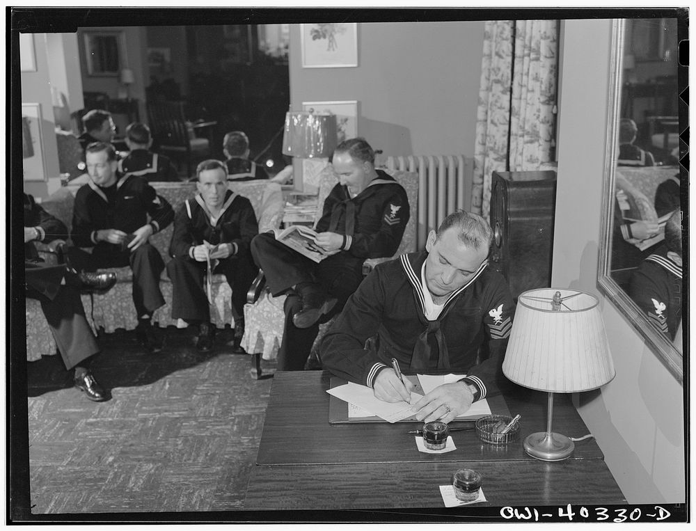 Washington, D.C. In the lounge at the United nations service center. Sourced from the Library of Congress.