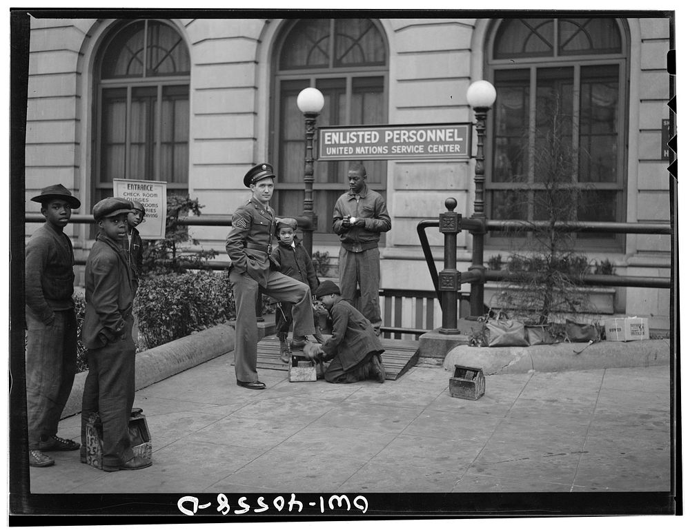 [Untitled photo, possibly related to: Washington, D.C. Outside the United Nations service center]. Sourced from the Library…