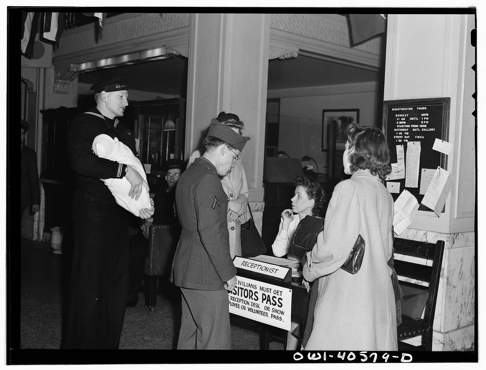 Washington, D.C. Hugh and Lynn Massman at the United Nations service center. Just arrived in Washington, they are told they…