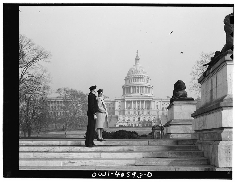 Washington, D.C. Hugh and Lynn Massman sightseeing on their first day in Washington. Their baby is being taken care of in…