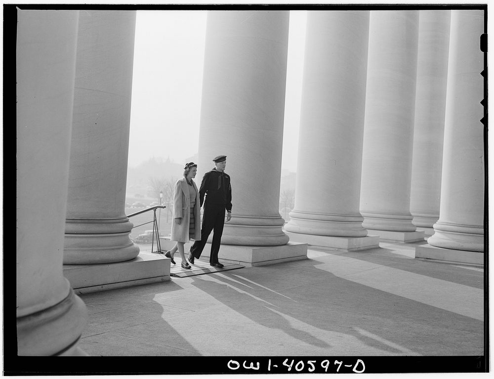 Washington, D.C. Hugh and Lynn Massman sightseeing on their first day in Washington. Their baby is being taken care of in…