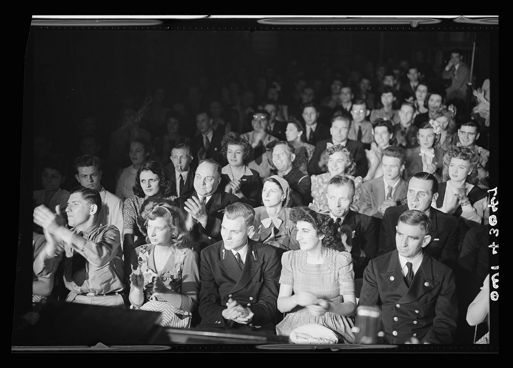 New York, New York. Merchant marine theatre. Wing canteen. The audience. Sourced from the Library of Congress.