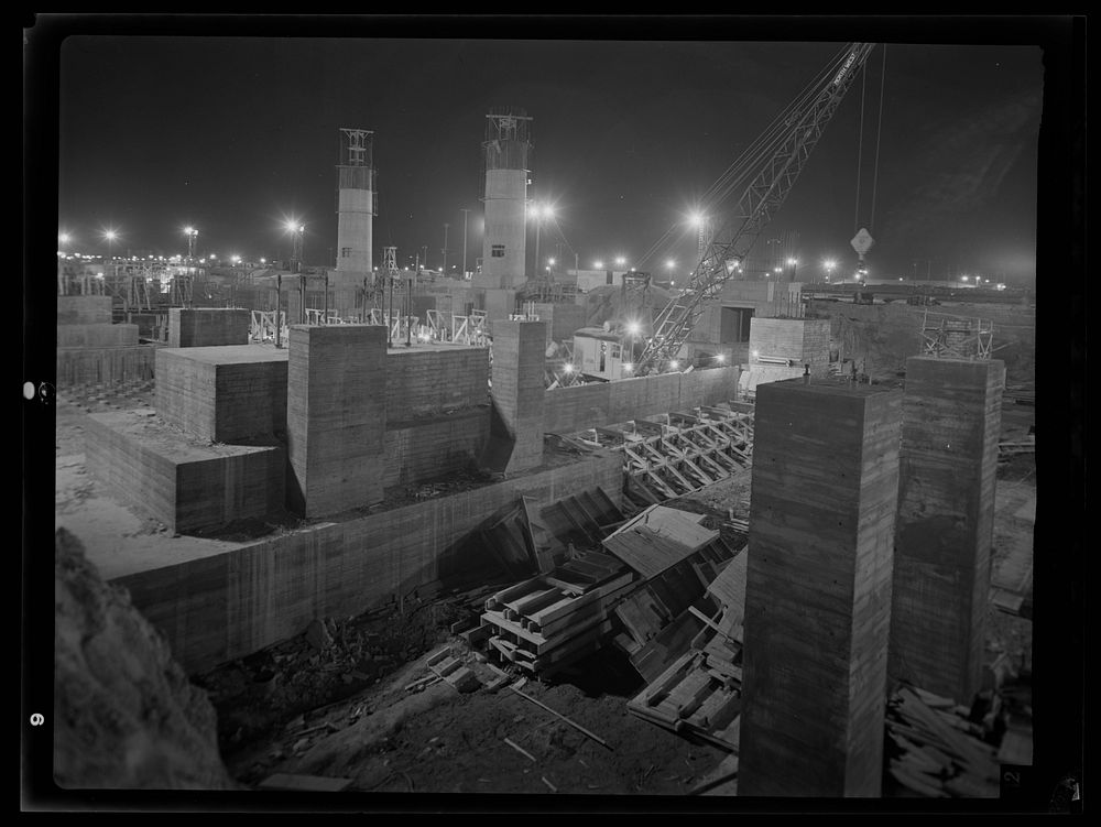 Columbia Steel Company at Geneva, Utah. Steel and concrete go into place rapidly as a new steel mill takes form. The new…