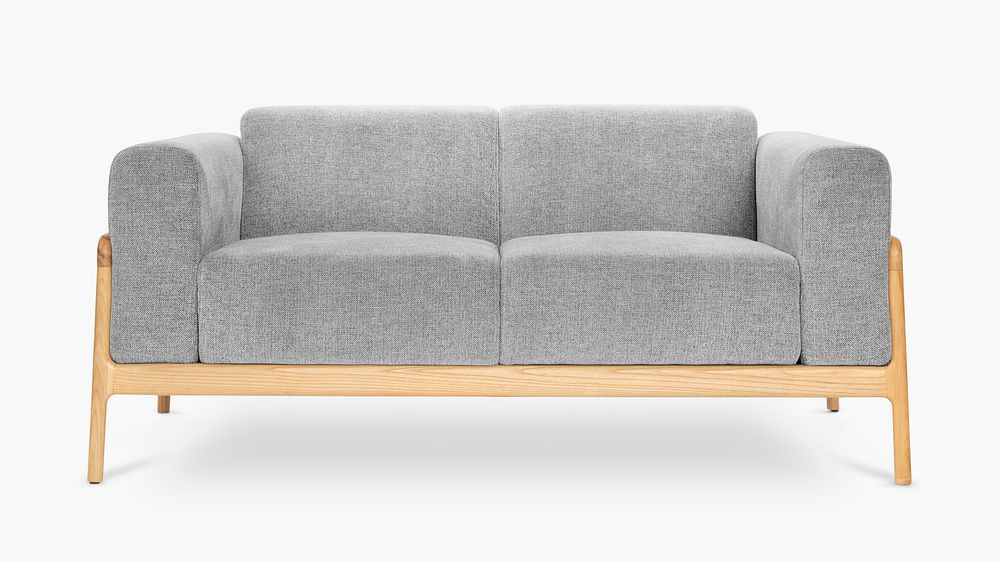 Gray sofa in minimal style