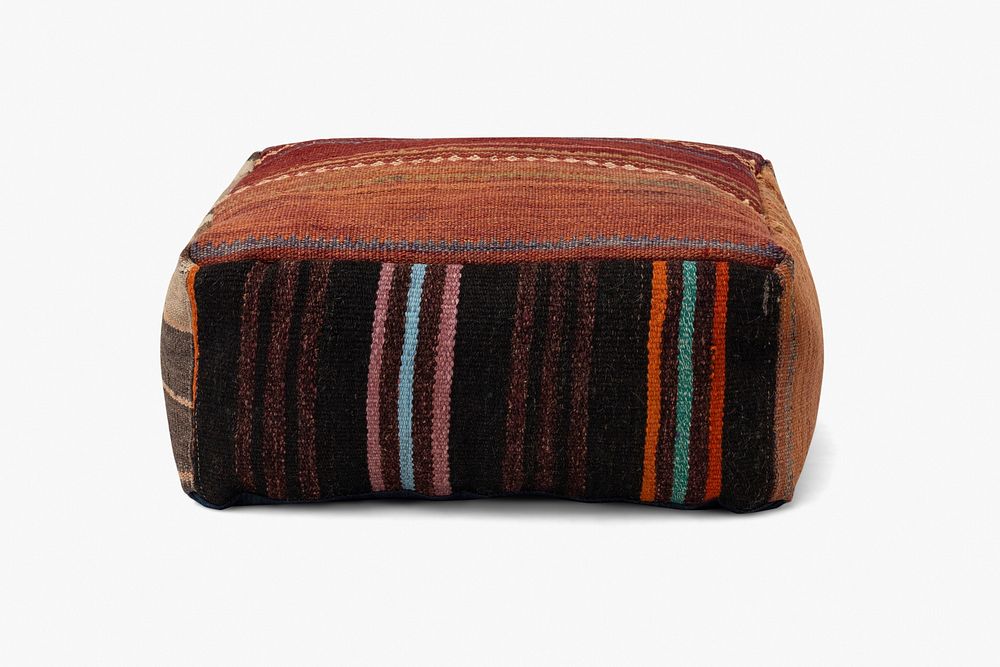 Moroccan pouf floor pillow in upcycled rugs