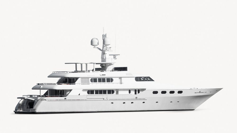 Luxury yacht, vehicle isolated image on white background