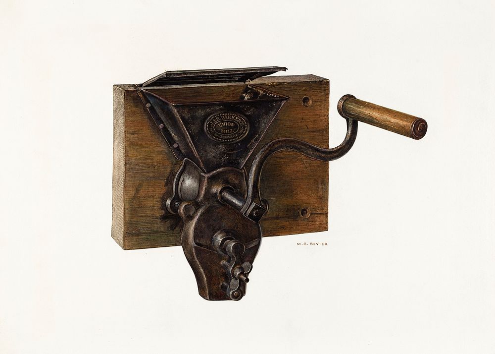 Coffee Mill (ca. 1940) by Milton Bevier. Original from The National Gallery of Art. Digitally enhanced by rawpixel.