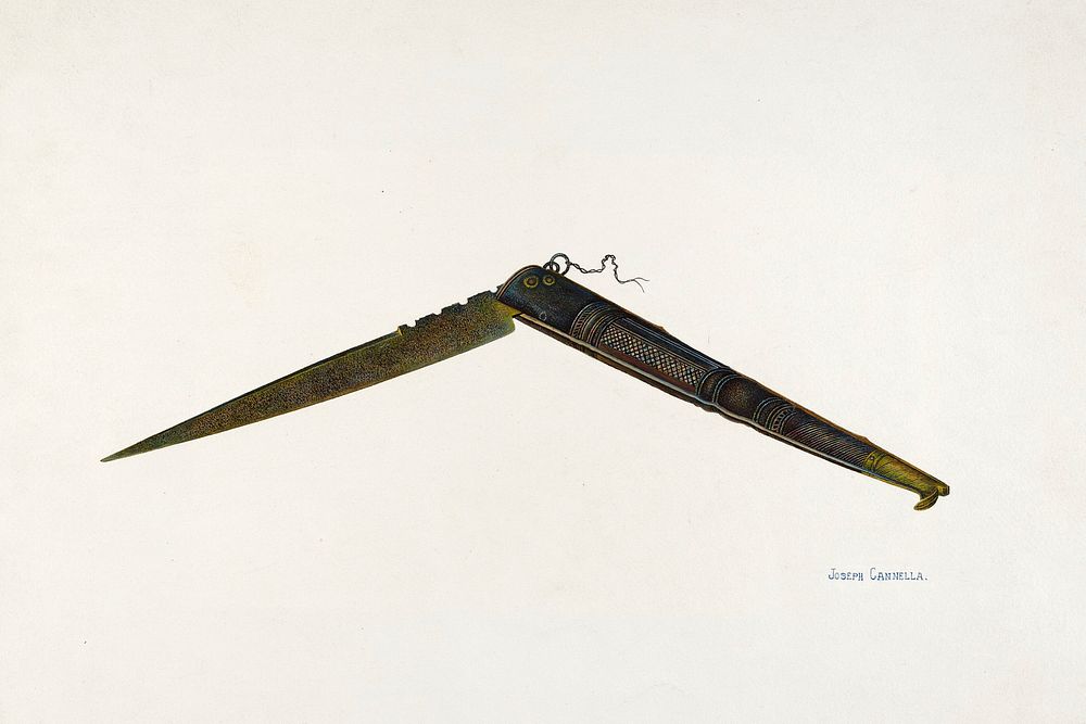 Collapsible Folding Knife (ca. 1941) by Joseph Cannella. Original from The National Gallery of Art. Digitally enhanced by…