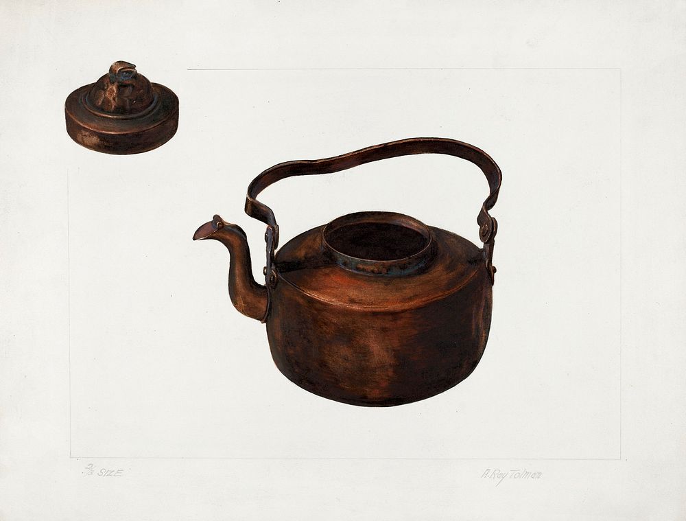 Copper Kettle (1935&ndash;1942)  by A.R. Tolman. Original from The National Gallery of Art. Digitally enhanced by rawpixel.