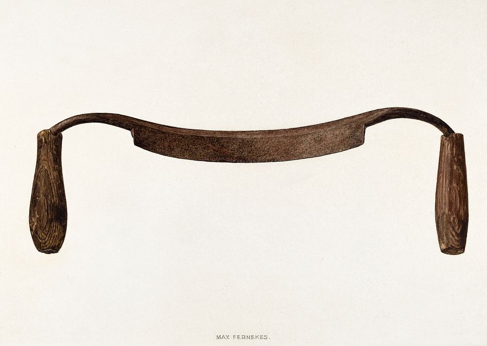 Drawknife (ca.1938) by Max Fernekes. Original from The National Gallery of Art. Digitally enhanced by rawpixel.