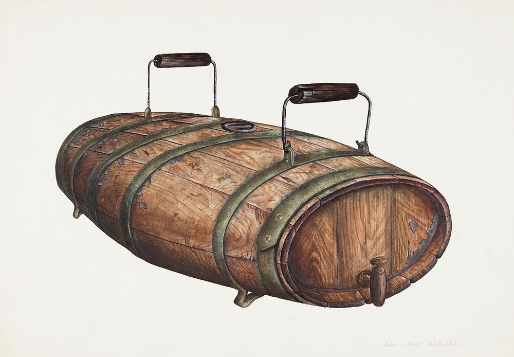 Field Water Keg (ca. 1940) by John Price. Original from The National Gallery of Art. Digitally enhanced by rawpixel.