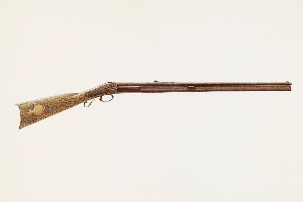 Gun (ca. 1938) by Samuel Faigin. Original from The National Gallery of Art. Digitally enhanced by rawpixel.