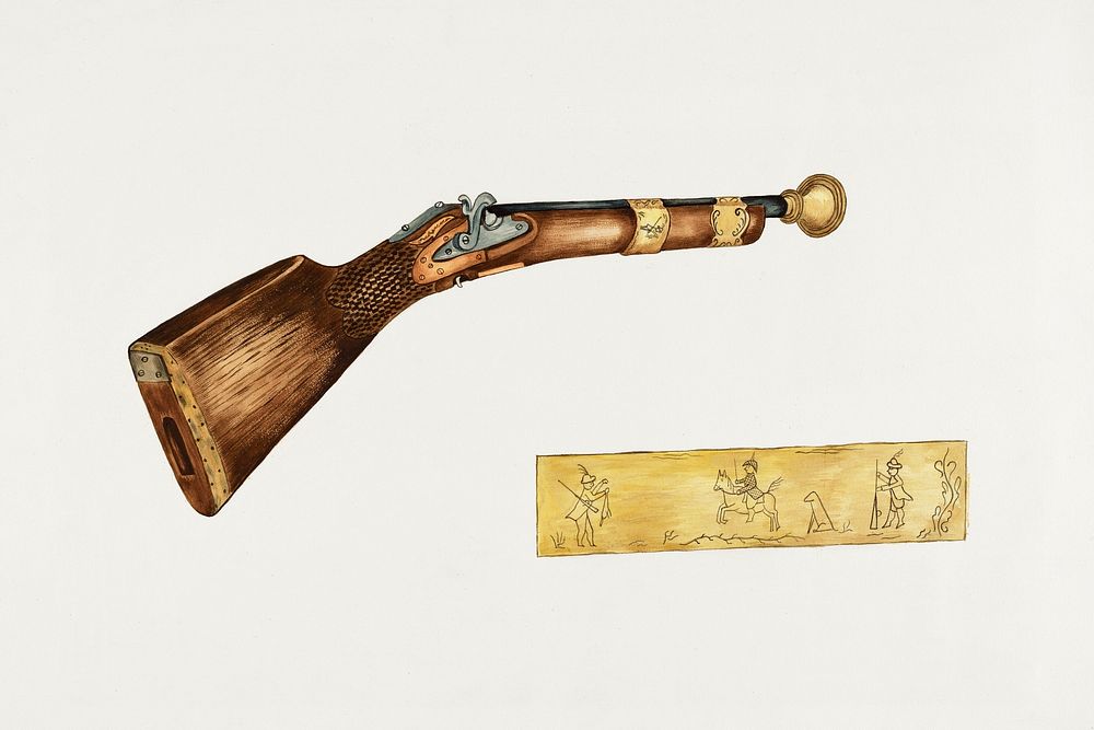 Blunderbuss (ca. 1940) by Jessie M. Youngs. Original from The National Gallery of Art. Digitally enhanced by rawpixel.