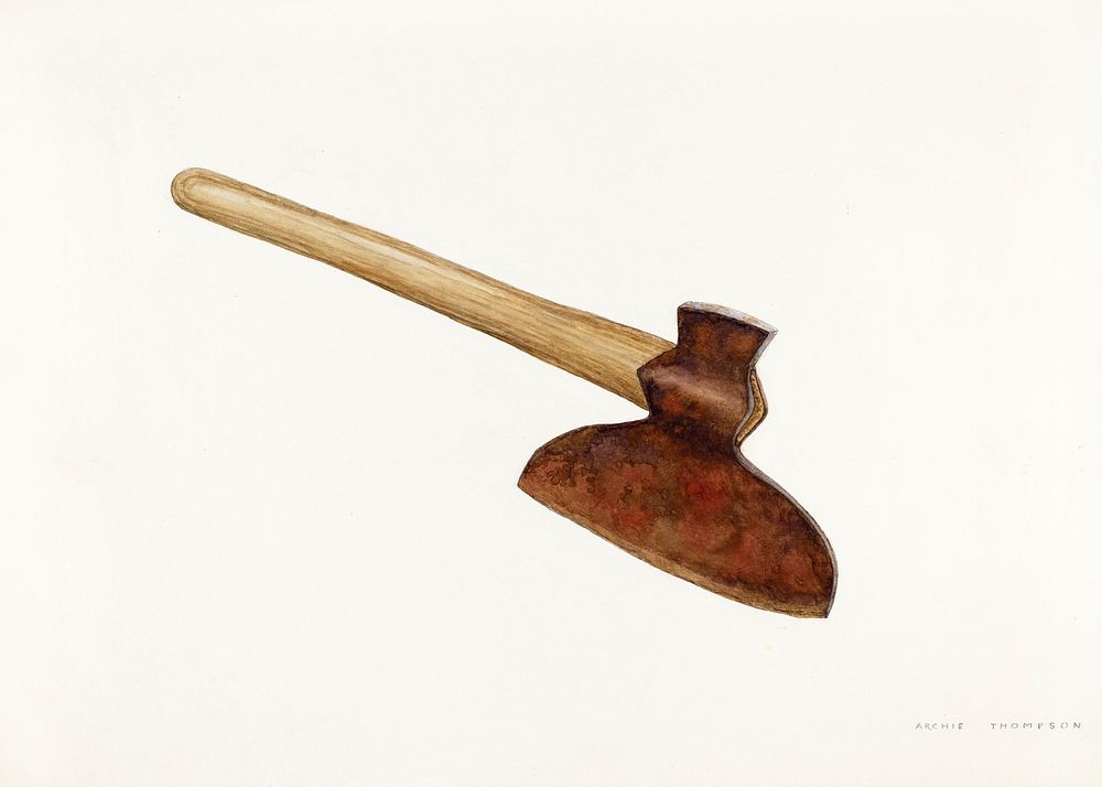 Broad Axe (ca. 1941) by Archie Thompson. Original from The National Gallery of Art. Digitally enhanced by rawpixel.