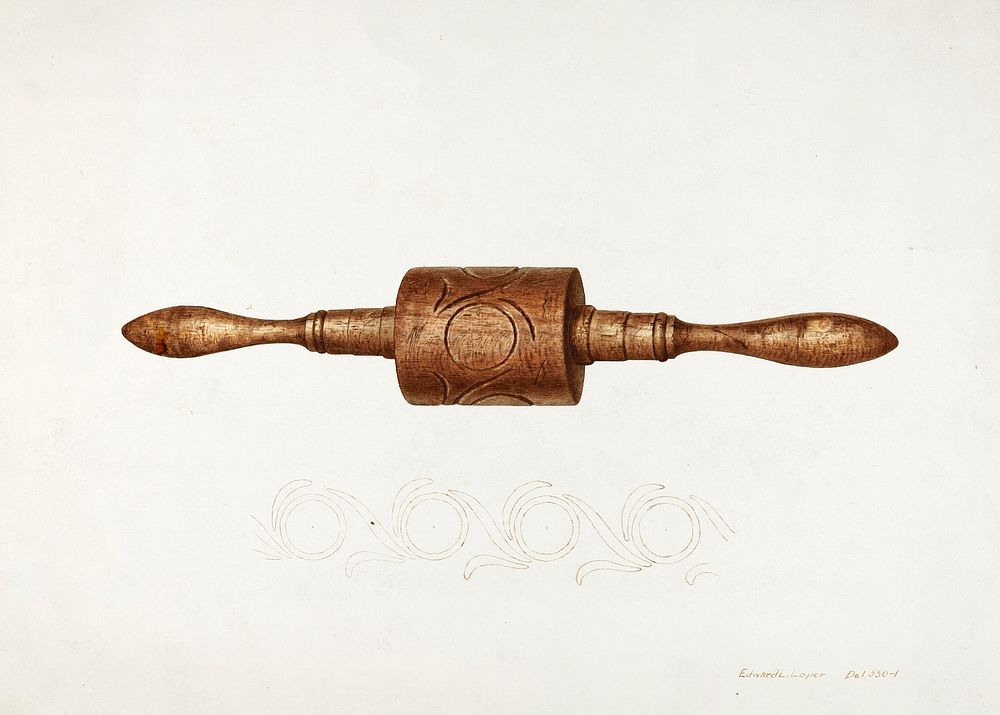 Rolling Pin (ca.1940) by Edward L. Loper. Original from The National Gallery of Art. Digitally enhanced by rawpixel.