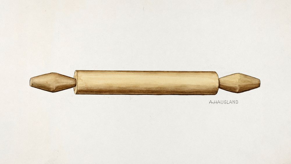 Rolling PIn (ca.1937) by Augustine Haugland. Original from The National Gallery of Art. Digitally enhanced by rawpixel.