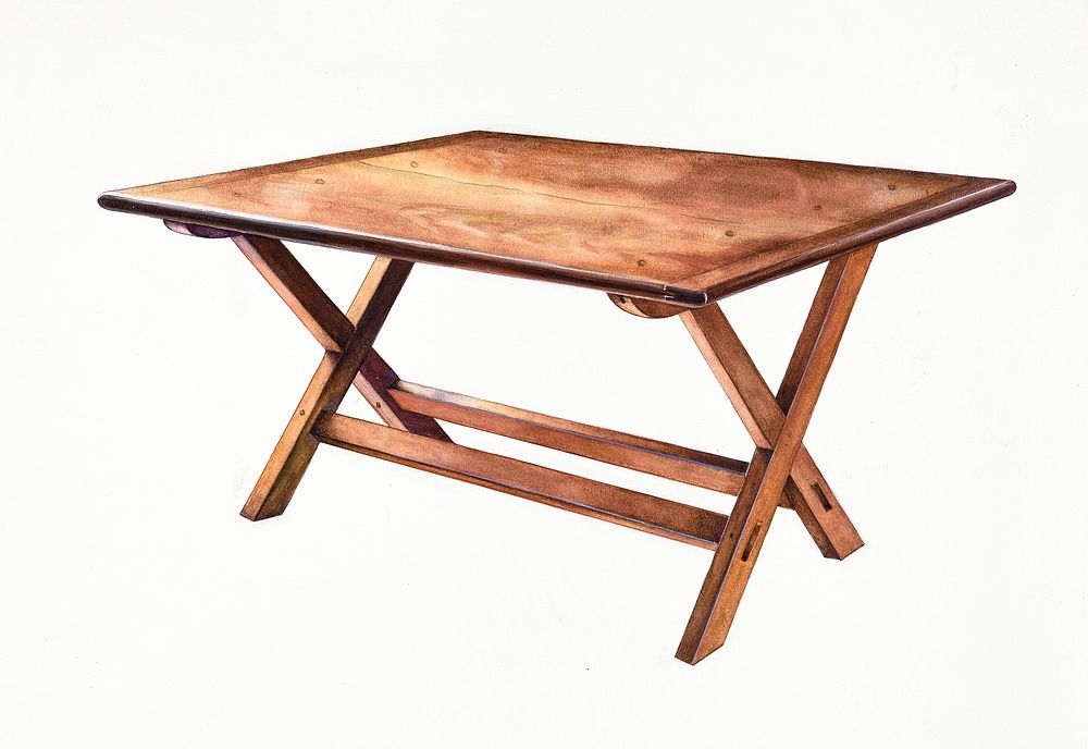 Shaker Ironing Table (1935&ndash;1942) by Irving I. Smith. Original from The National Gallery of Art. Digitally enhanced by…