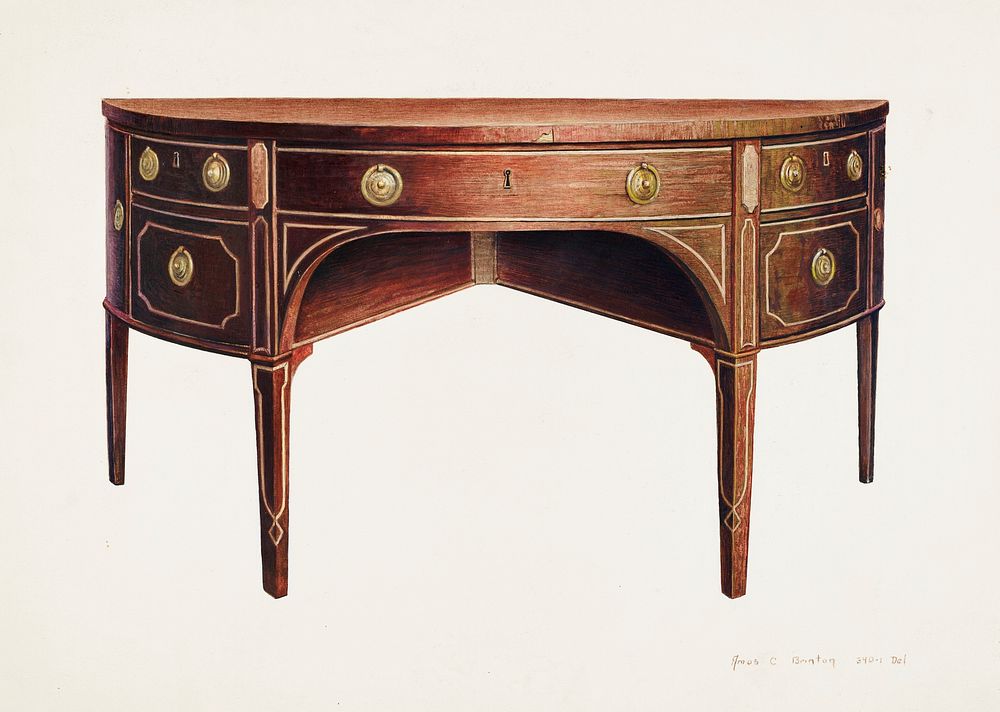 Sheraton Sideboard (ca. 1939) by Amos C. Brinton. Original from The National Gallery of Art. Digitally enhanced by rawpixel.