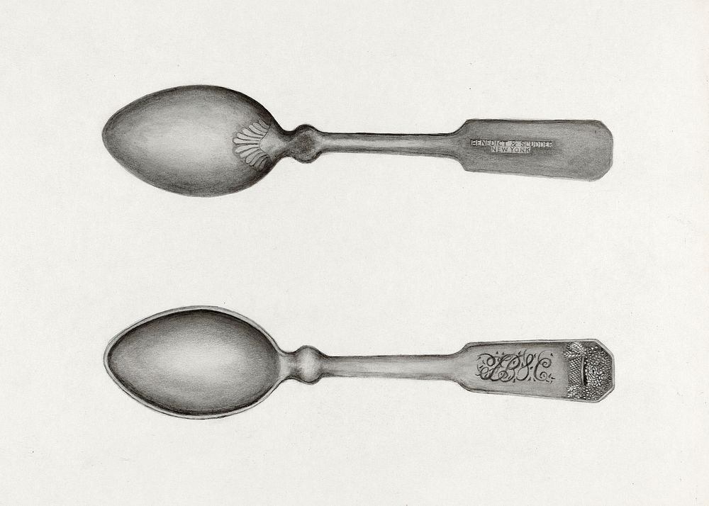 Silver Spoon (1935&ndash;1942) by Florence Stevenson. Original from The National Gallery of Art. Digitally enhanced by…