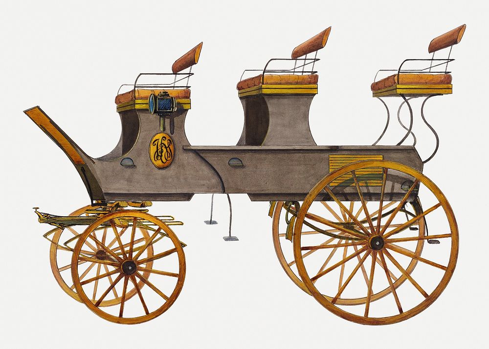 Vintage carriage illustration, remixed from the artwork by Fred Weiss. 