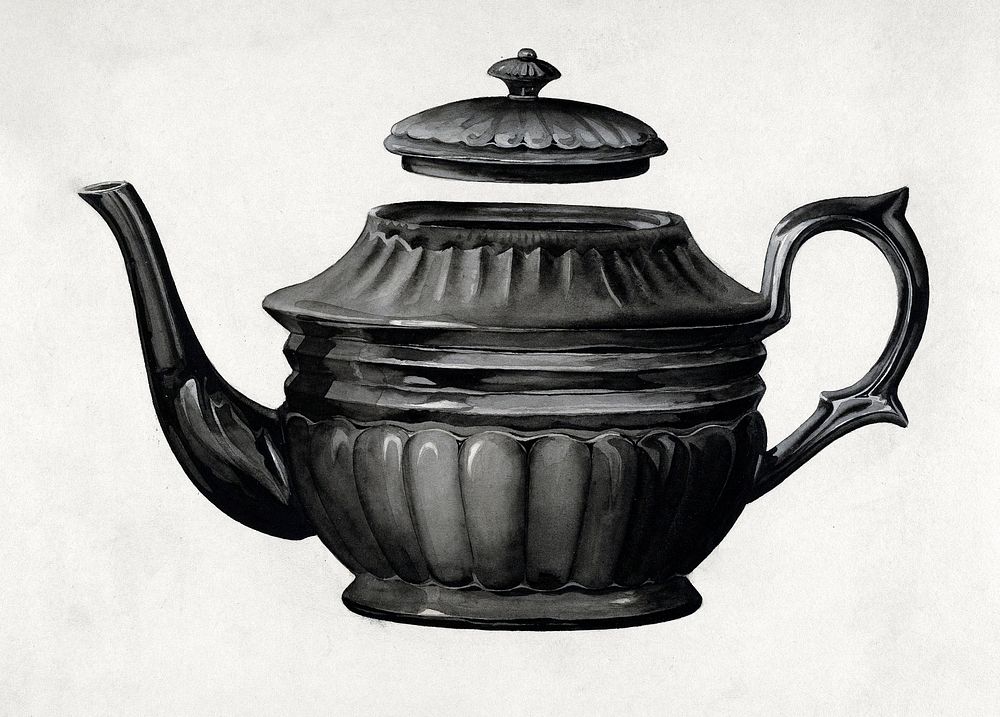 Teapot (ca.1937) by Samuel O. Klein. Original from The National Gallery of Art. Digitally enhanced by rawpixel.