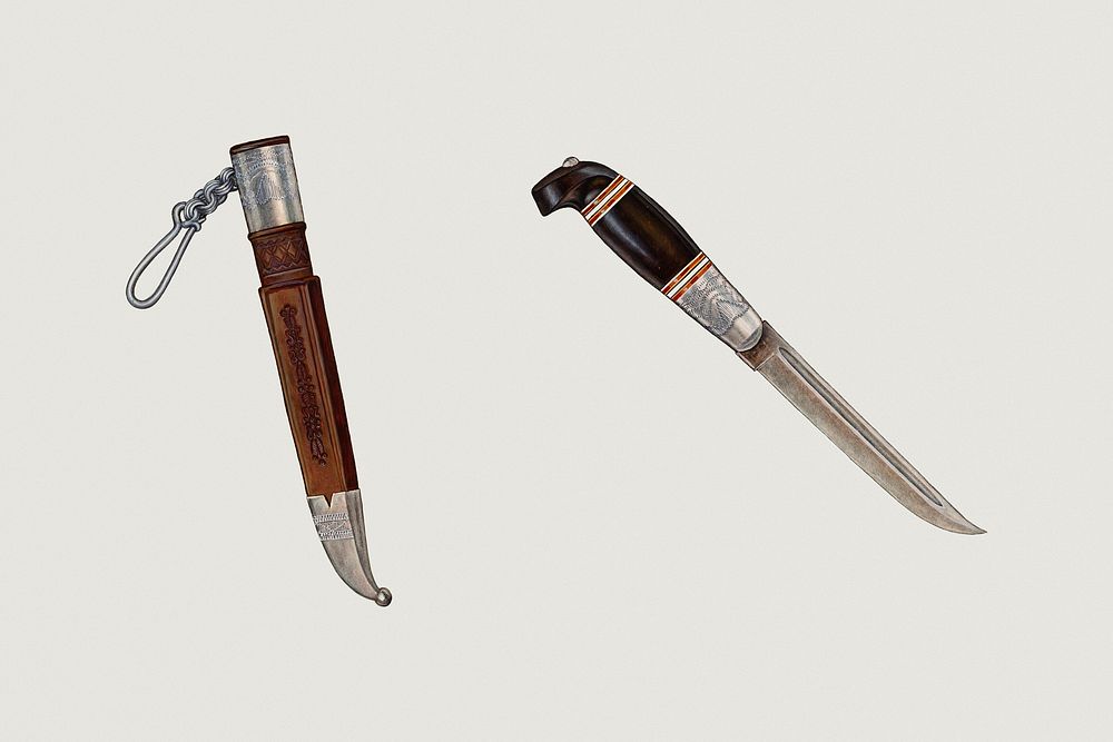Trapper's Hunting Knife (1935&ndash;1942) by Cecil Smith. Original from The National Gallery of Art. Digitally enhanced by…