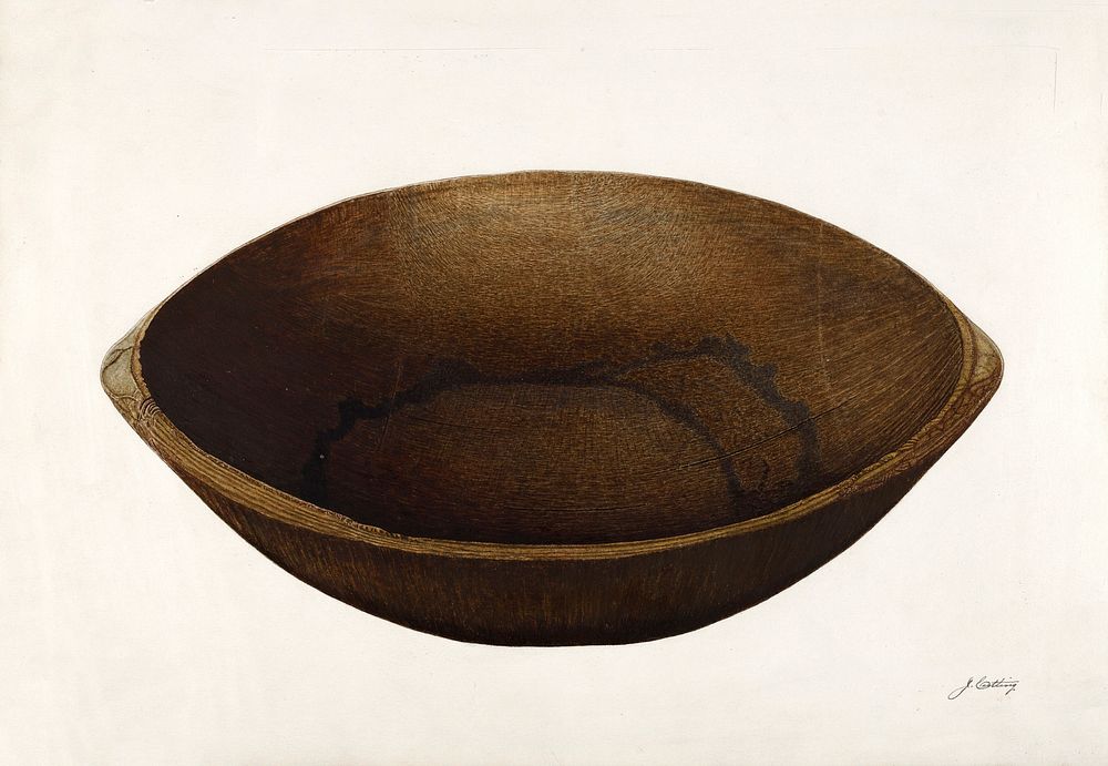 Maple Mixing Bowl (1935&ndash;1942) by John Cutting. Original from The National Gallery of Art. Digitally enhanced by…