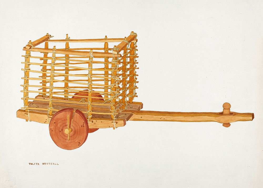 Wooden Cart (ca.1936) by Tulita Westfall. Original from The National Gallery of Art. Digitally enhanced by rawpixel.