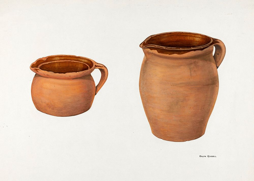 Zoar Milk Pitcher (ca.1939) by Ralph Russell. Original from The National Gallery of Art. Digitally enhanced by rawpixel.