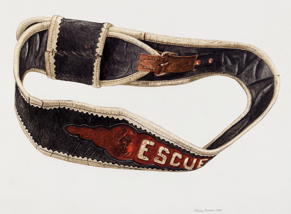 Fireman's Life Belt (1938) by Alfonso Moreno. Original from The National Gallery of Art. Digitally enhanced by rawpixel.