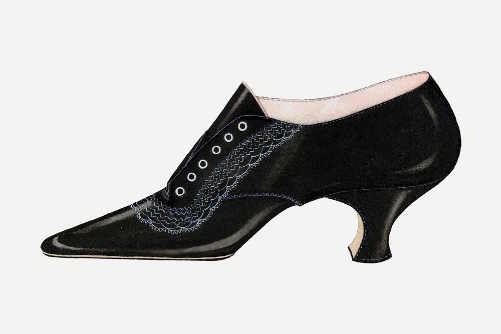 Woman's Shoe psd vintage illustration, remixed from the artwork by Carl Schutz.